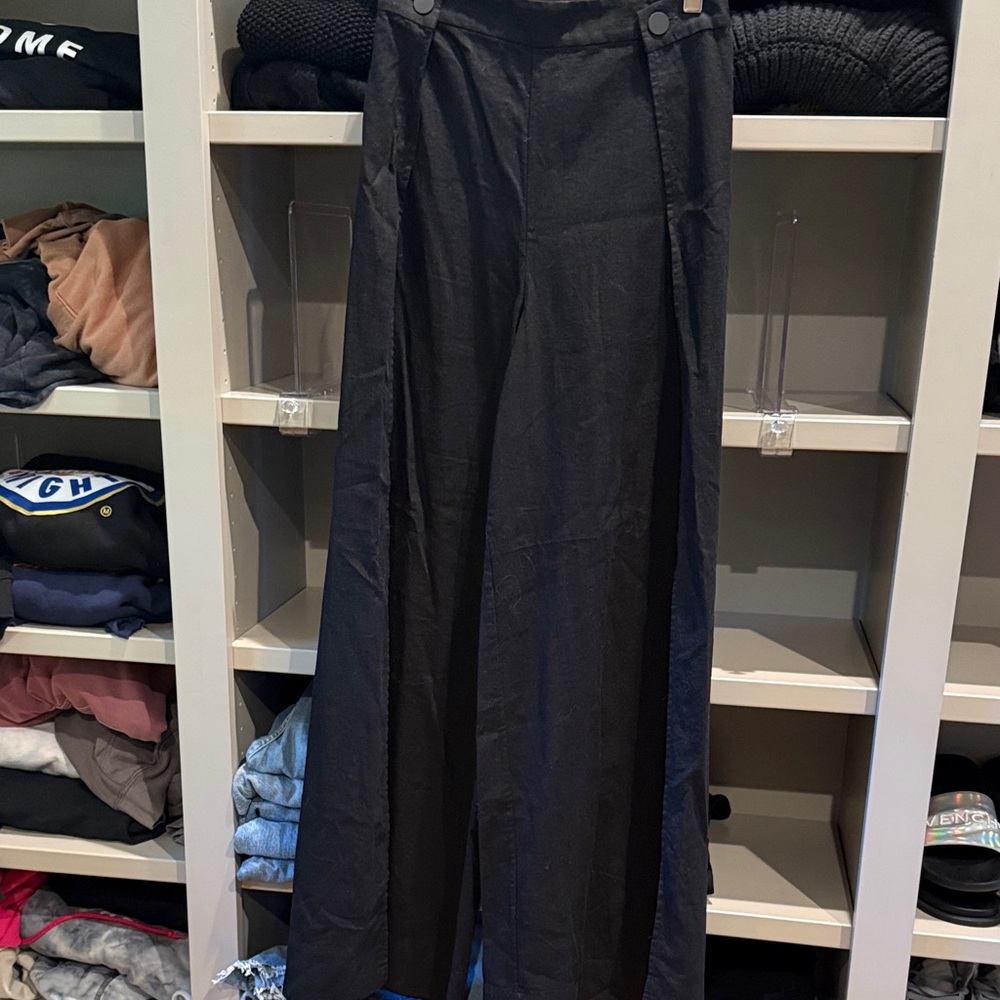 ALIX NYC Black Wide-Leg Trousers